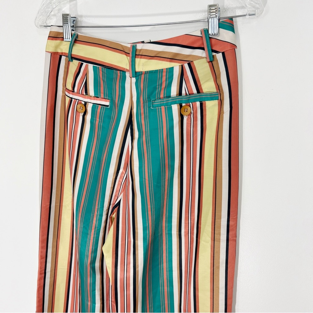 Anthropologie Tiny Camelia Wide Leg Striped High Rise Pants Size 4 Retro Groovy - Picture 8 of 12